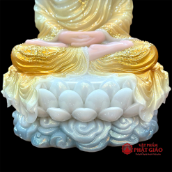 tuong phat thich ca tinh tam ngoi de may bang bot da son phu quy cao 40cm 9