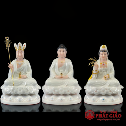 tuong ta ba tam thanh bang bot da trang ngoi dai sen de to cao 30cm 40cm 48cm vat pham phat giao la boi 2