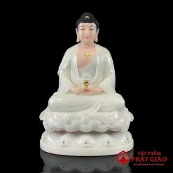 tuong ta ba tam thanh bang bot da trang ngoi dai sen de to cao 30cm 40cm 48cm vat pham phat giao la boi 4