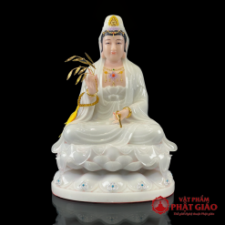 tuong ta ba tam thanh bang bot da trang ngoi dai sen de to cao 30cm 40cm 48cm vat pham phat giao la boi 5