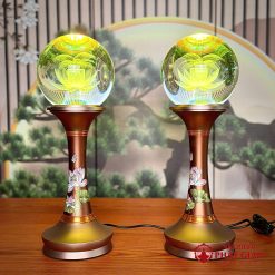 Đôi Đèn Cầu Hoa Sen Thân Đồng In Hoa Sen Hồng, Nhiều Kích Thước 5 doi den cau hoa sen than dong in hoa sen hong nhieu kich thuoc vppg