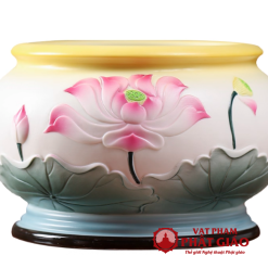 Bát Hương Gốm Sứ Họa Tiết Sen Hồng Miệng Vàng, Nhiều Kích Cỡ 1 Bat Huong Gom Su Hoa Tiet Sen Hong Mieng Vang Nhieu Kich Co vppg 1