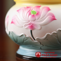 Bát Hương Gốm Sứ Họa Tiết Sen Hồng Miệng Vàng, Nhiều Kích Cỡ 8 Bat Huong Gom Su Hoa Tiet Sen Hong Mieng Vang Nhieu Kich Co vppg 8