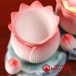 Bo Chen Nuoc Tho Gom Su Hinh Hoa Sen Trang Nha vppg 4