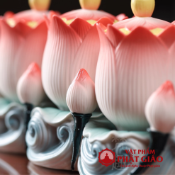 Bo Chen Nuoc Tho Gom Su Hinh Hoa Sen Trang Nha vppg 5