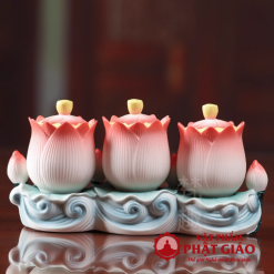 Bo Chen Nuoc Tho Gom Su Hinh Hoa Sen Trang Nha vppg 6