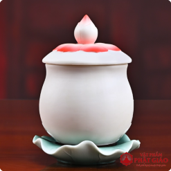 COC NUOC THO GOM SU SEN HONG LA XANH CAO 12.5CM vppg 3