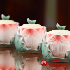 Chén Nước Thờ Hoa Sen Bằng Gốm Sứ, Cao 8.5cm 10 Chen Nuoc Tho Hoa Sen Bang Gom Su Cao 8.5cm vppg 12