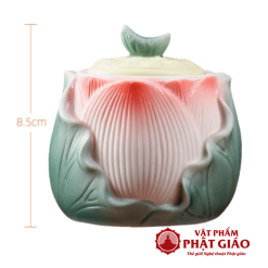 Chén Nước Thờ Hoa Sen Bằng Gốm Sứ, Cao 8.5cm 4 Chen Nuoc Tho Hoa Sen Bang Gom Su Cao 8.5cm vppg 6