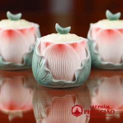 Chén Nước Thờ Hoa Sen Bằng Gốm Sứ, Cao 8.5cm 5 Chen Nuoc Tho Hoa Sen Bang Gom Su Cao 8.5cm vppg 7