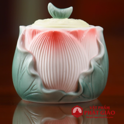 Chén Nước Thờ Hoa Sen Bằng Gốm Sứ, Cao 8.5cm 6 Chen Nuoc Tho Hoa Sen Bang Gom Su Cao 8.5cm vppg 8