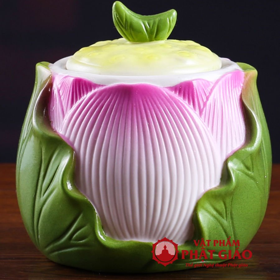 Cốc Đựng Nước Quan Âm Hình Búp Sen Gốm Sứ Màu Hồng Tím vppg 2 3 Coc Dung Nuoc Quan Am Hinh Bup Sen Gom Su Mau Hong Tim vppg 2 3