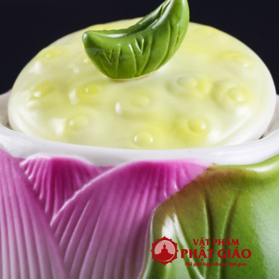 Cốc Đựng Nước Quan Âm Hình Búp Sen Gốm Sứ Màu Hồng Tím vppg 7 Coc Dung Nuoc Quan Am Hinh Bup Sen Gom Su Mau Hong Tim vppg 7
