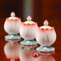 Coc Nuoc Tho Cung Bang Gom Su Hinh Bup Sen Cao 9cm vppg 3