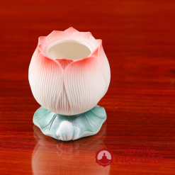 Coc Nuoc Tho Cung Bang Gom Su Hinh Bup Sen Cao 9cm vppg 8