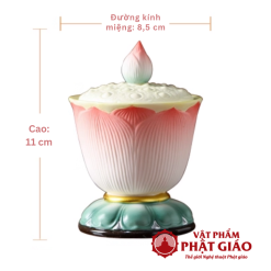Coc Nuoc Tho Gom Su Hinh Dai Sen Cao 11cm vppg 5