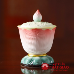 Coc Nuoc Tho Gom Su Hinh Dai Sen Cao 11cm vppg 8