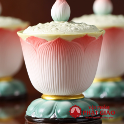 Coc Nuoc Tho Gom Su Hinh Dai Sen Cao 11cm vppg 9