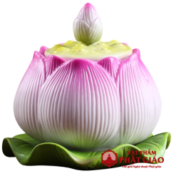 Coc Nuoc Tho Hinh Bup Sen Hong Bang Gom Su Cao 9.5cm vppg 1