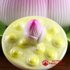 Coc Nuoc Tho Hinh Bup Sen Hong Bang Gom Su Cao 9.5cm vppg 5