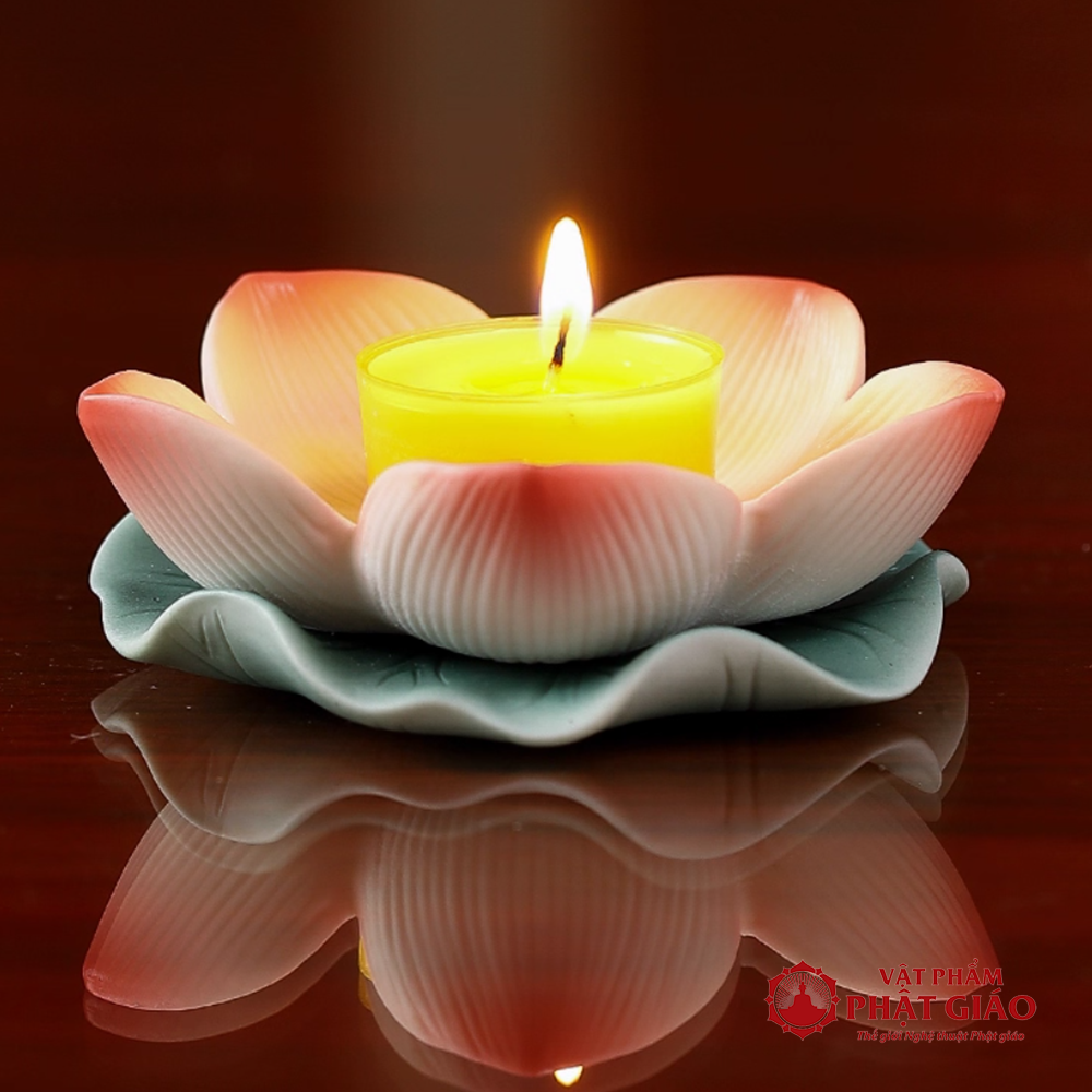 Đế Nến Gốm Sứ Hoa Sen Hồng Lá Xanh 8cm vppg 1 De Nen Gom Su Hoa Sen Hong La Xanh 8cm vppg 1
