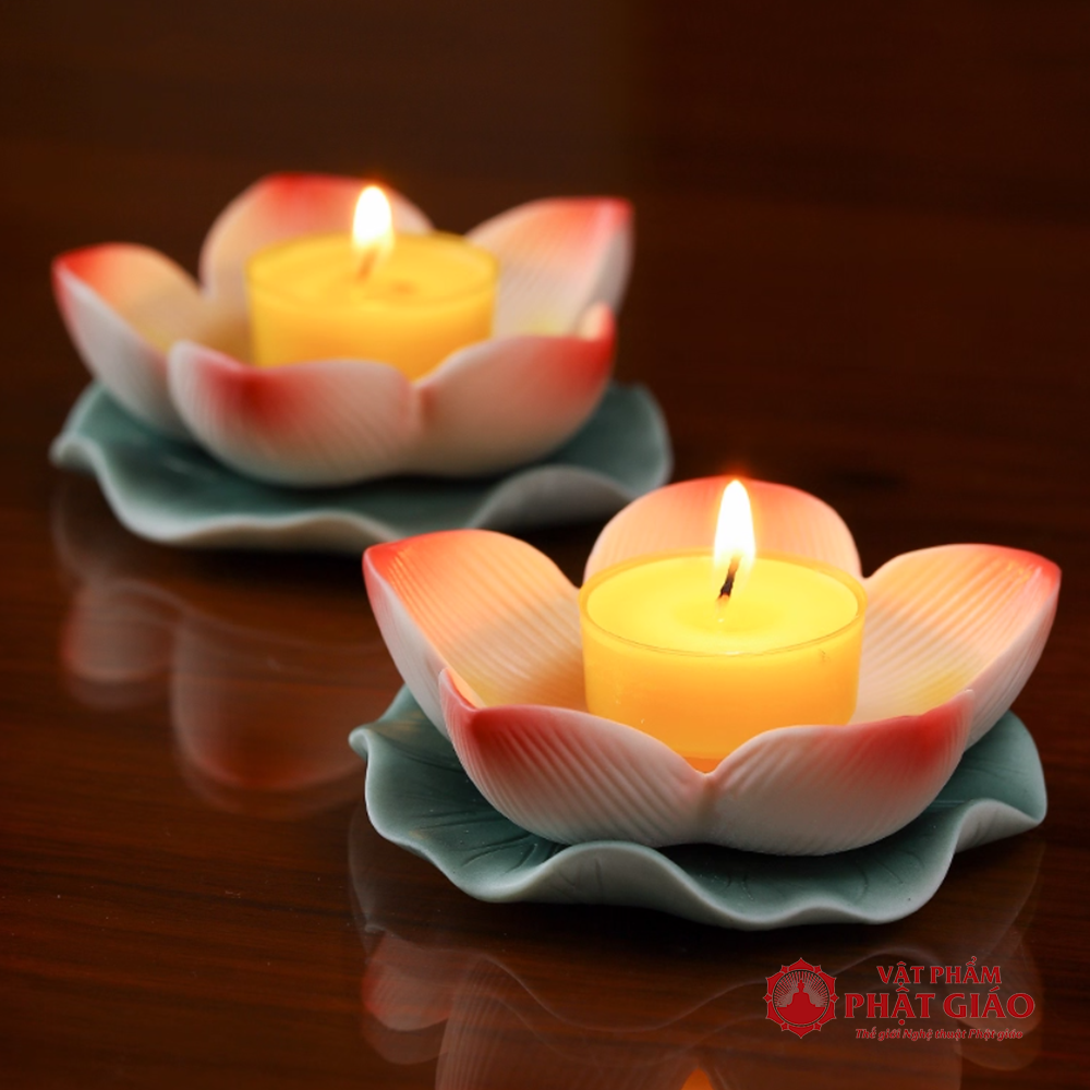 Đế Nến Gốm Sứ Hoa Sen Hồng Lá Xanh 8cm vppg 3 De Nen Gom Su Hoa Sen Hong La Xanh 8cm vppg 3