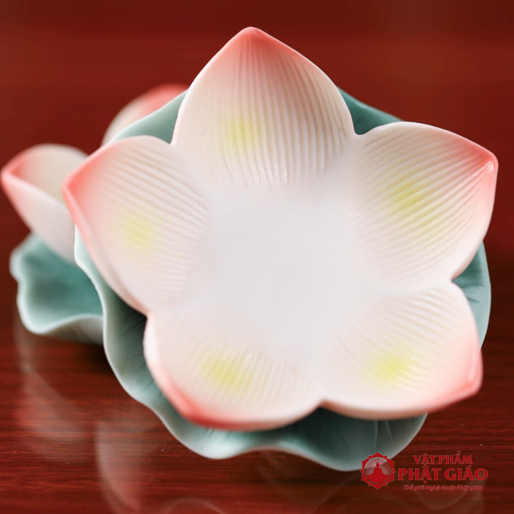 Đế Nến Gốm Sứ Hoa Sen Hồng Lá Xanh 8cm vppg 8 De Nen Gom Su Hoa Sen Hong La Xanh 8cm vppg 8