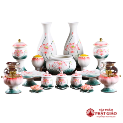 Đèn Dầu Gốm Sứ Sen Hồng Cao 17.5cm 3 Den Dau Gom Su Sen Hong Cao 17.5cm vppg 3