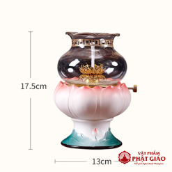 Đèn Dầu Gốm Sứ Sen Hồng Cao 17.5cm 4 Den Dau Gom Su Sen Hong Cao 17.5cm vppg 4