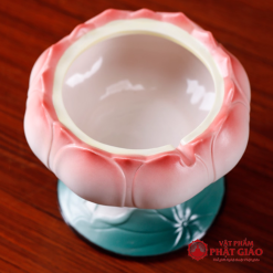 Đèn Dầu Gốm Sứ Sen Hồng Cao 17.5cm 7 Den Dau Gom Su Sen Hong Cao 17.5cm vppg 7