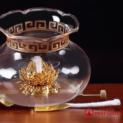 Đèn Dầu Gốm Sứ Sen Hồng Cao 17.5cm 9 Den Dau Gom Su Sen Hong Cao 17.5cm vppg 9