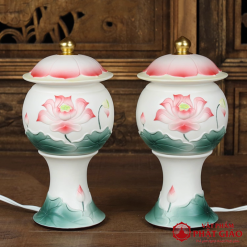 Den Tho Dien Bang Gom Hoa Tiet Hoa Sen Cao 22.5cm vppg 5