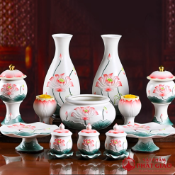 Den Tho Dien Bang Gom Hoa Tiet Hoa Sen Cao 22.5cm vppg 6