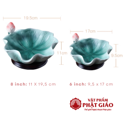 Dia Dung Trai Cay Long Sau Bang Gom Su Hinh La Sen Xanh vppg 6