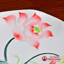 Dia Tho Mam Bong Gom Hoa Tiet Hoa Sen Do La Xanh Duong Kinh 20cm vppg 4