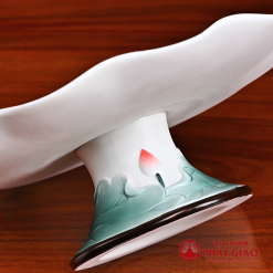 Dia Tho Mam Bong Gom Hoa Tiet Hoa Sen Do La Xanh Duong Kinh 20cm vppg 5