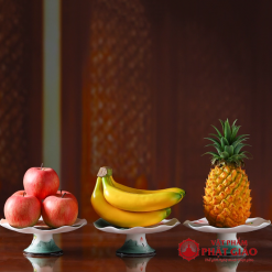 Dia Tho Mam Bong Gom Hoa Tiet Hoa Sen Do La Xanh Duong Kinh 20cm vppg 7