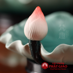 Dia Tho Mam Bong Hinh La Sen Xanh Bang Gom Su Nhieu Kich Co vppg 5