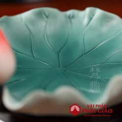 Dia Tho Mam Bong Hinh La Sen Xanh Bang Gom Su Nhieu Kich Co vppg 6