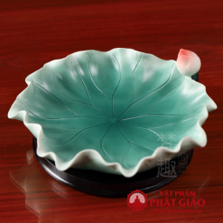 Dia Tho Mam Bong Hinh La Sen Xanh Bang Gom Su Nhieu Kich Co vppg 7