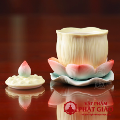 Ly Nuoc Tho Gom Su Dai Sen Cao Cap Cao 9cm vppg 7