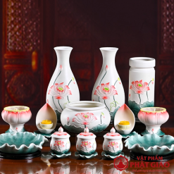 Ong Dung Nhang Bang Gom Hoa Tiet Sen Cao 25cm vppg 6