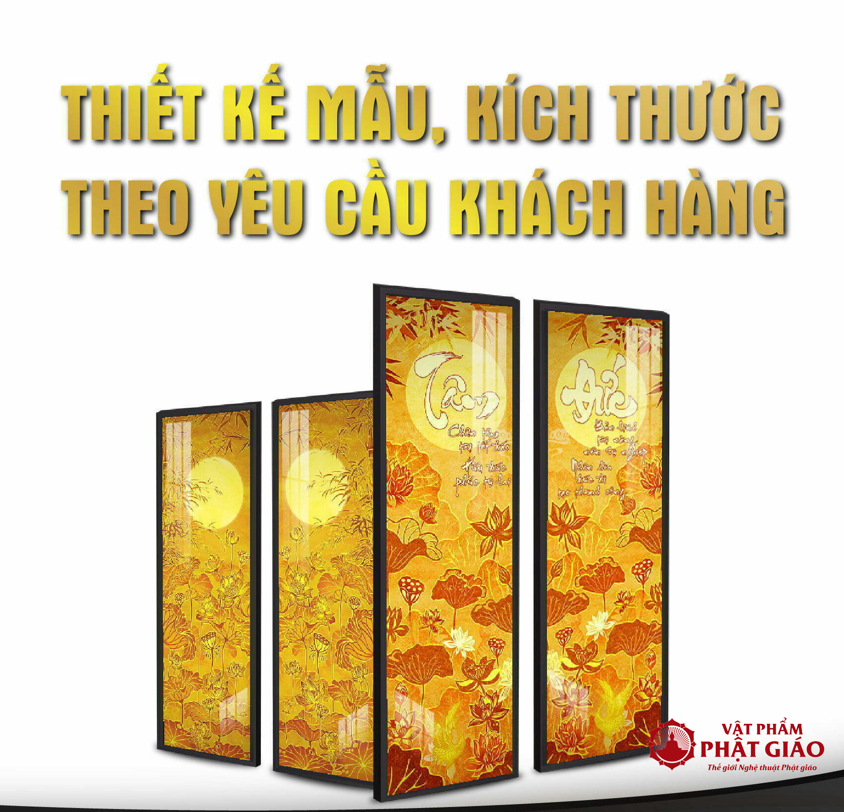 thiết kế theo yêu cầu Tranh Truc Chi In Doi Hoa Tiet Sen Truc TC160 vppg 4