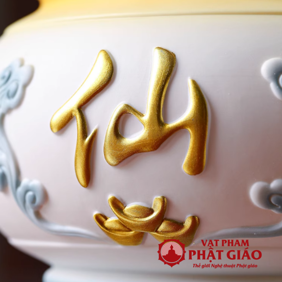 Bát Hương Bằng Gốm Màu Trắng Xanh Chữ Tiên, Nhiều Kích Cỡ 9 Bat Huong Bang Gom Mau Trang Xanh Chu Tien Nhieu Kich Co 9