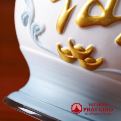 Binh Bong Bang Gom Mau Trang Xanh Chu Tien Cao 25cm 11