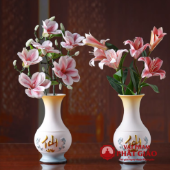 Binh Bong Bang Gom Mau Trang Xanh Chu Tien Cao 25cm 4