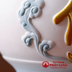 Binh Bong Bang Gom Mau Trang Xanh Chu Tien Cao 25cm 9