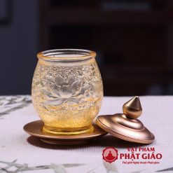 Ly Nước Thờ Lưu Ly Trong Suốt Họa Tiết Hoa Sen Tinh Tế 1 Ly Nuoc Tho Luu Ly Trong Suot Hoa Tiet Hoa Sen Tinh Te 1