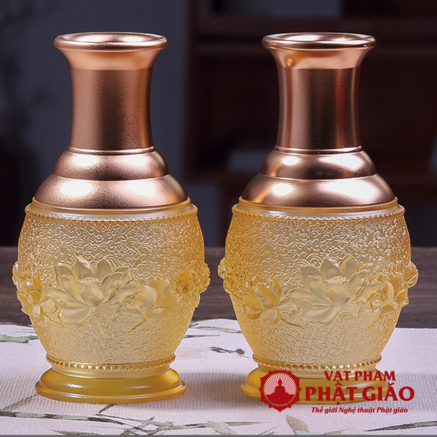 Ly Nước Thờ Lưu Ly Trong Suốt Họa Tiết Hoa Sen Tinh Tế 4 Ly Nuoc Tho Luu Ly Trong Suot Hoa Tiet Hoa Sen Tinh Te 4