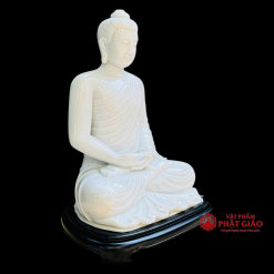 Tượng Phật Thích Ca Mâu Ni Tĩnh Tâm Bằng Ngọc Hán Bạch, Cao 75cm 2 Tuong Phat Thich Ca Mau Ni Tinh Tam Bang Ngoc Han Bach Cao 75cm vppg 2